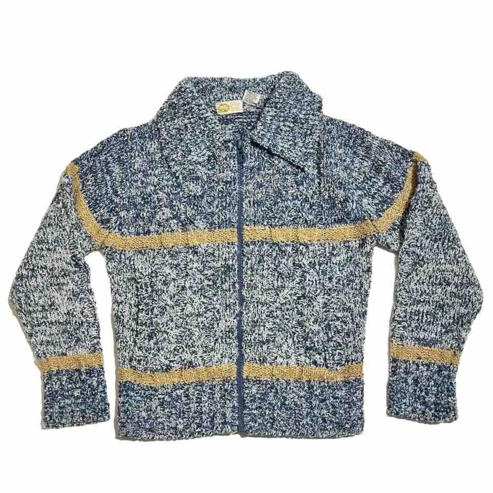Vintage Pebble Beach Sportswear Womens Teal Golf Knit Jacket Sweater Size Small